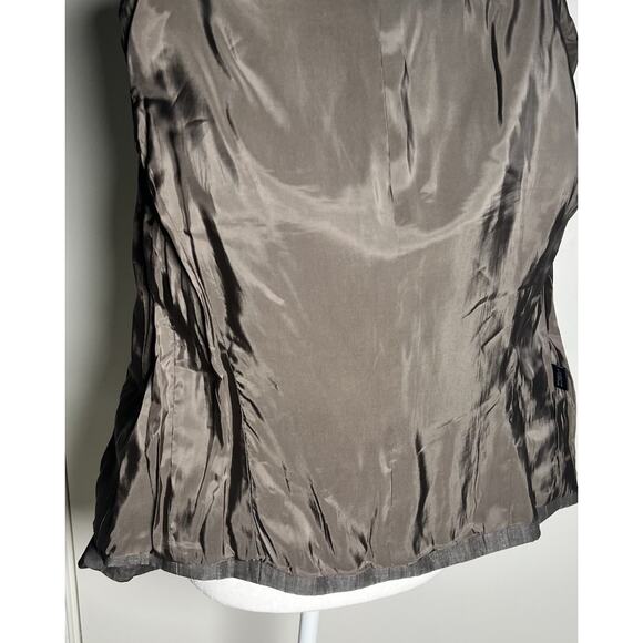 Lafayette 148 Womens Size 6 Wool‎ & Linen Blazer Stretch Single Button Front Tan - Picture 11 of 12